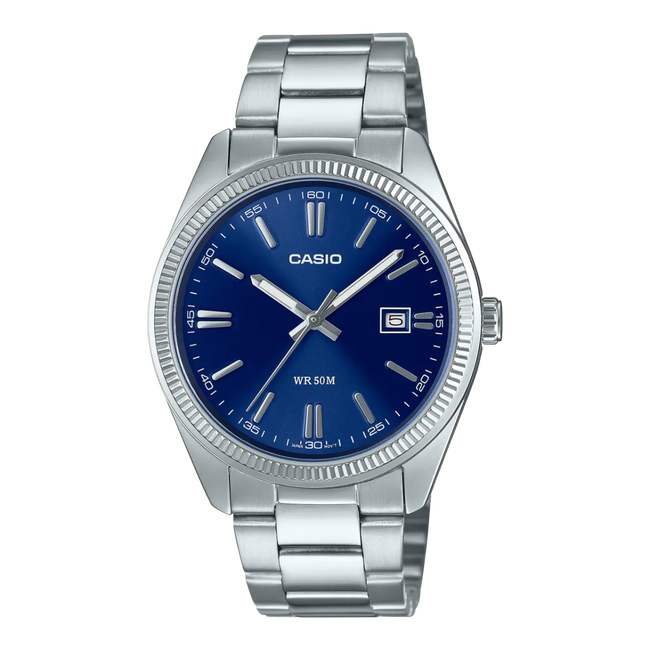 Casio Watch (Silver/Deep Blue)