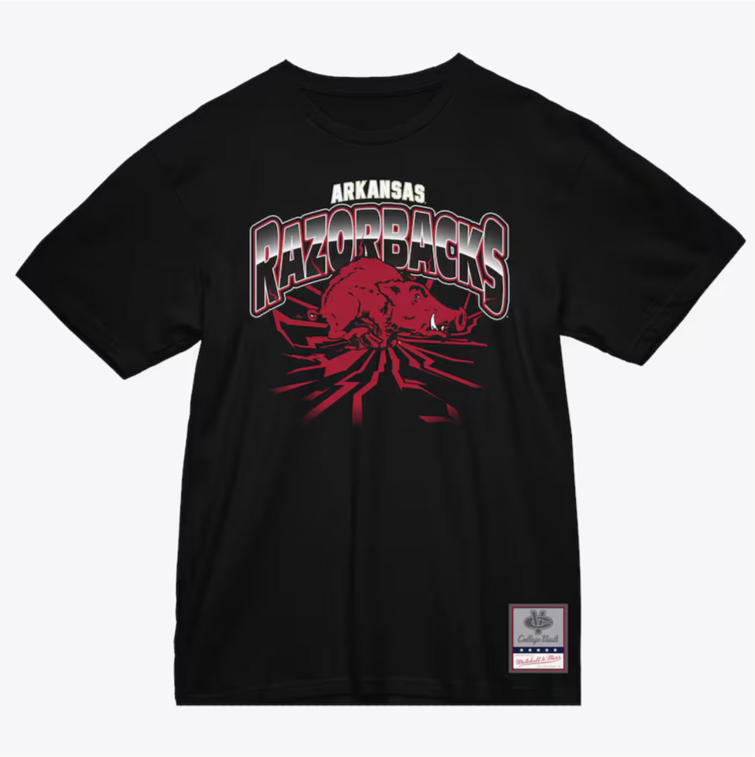 Mitchell & Ness NCAA Earthquake Tee Arkansas Razorbacks (BLACK)