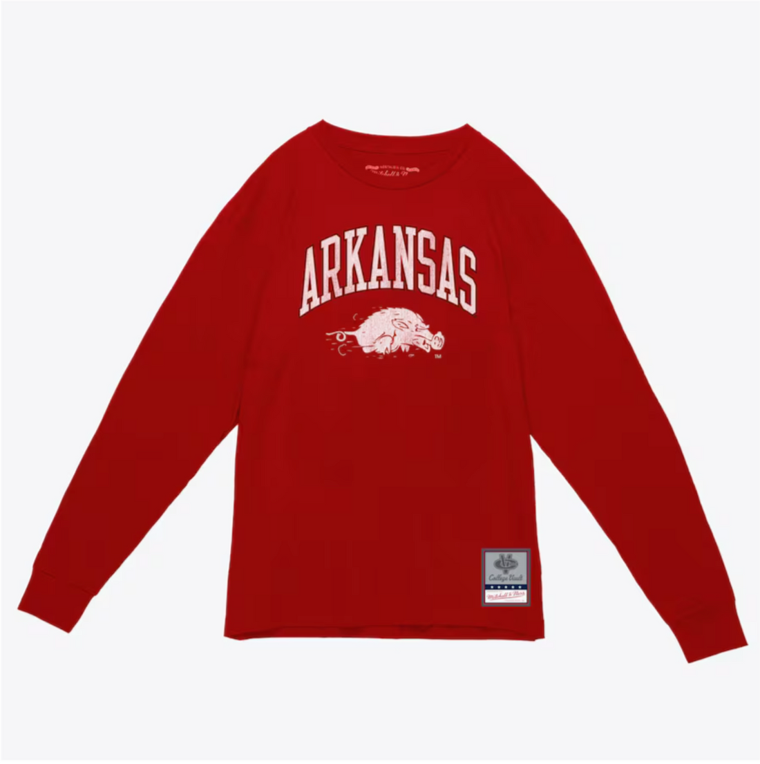 Mitchell & Ness NCAA University Arch Logo LS Tee Arkansas Razorbacks