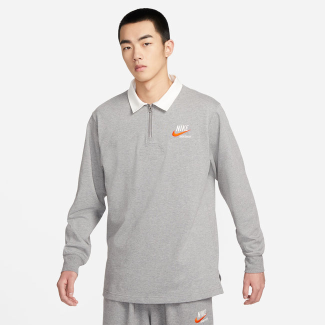 Nike Sportswear Rugby Top (Carbon Heather/Sail/Flat Pewter)