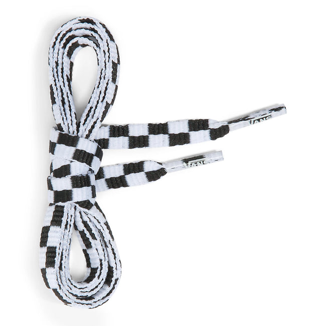Vans Flat Checkerboard Laces (White/Black)